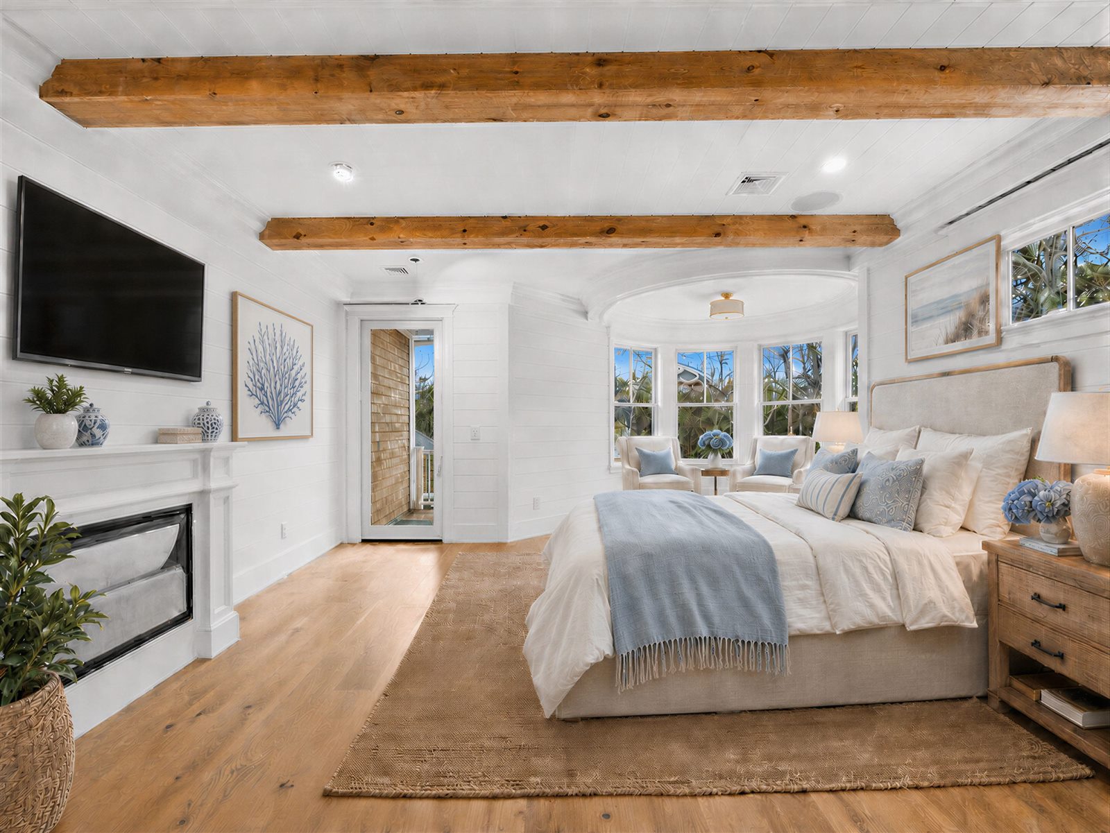 Bedroom suite with fireplace